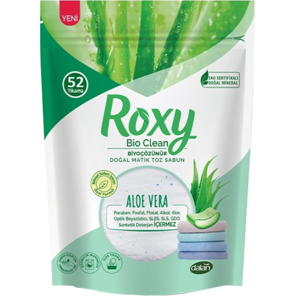 Dalan Roxy Bio Clean Matik Sabun Tozu 1.6Kg Aloe Vera (9 Lu Set) (468 Yıkama)