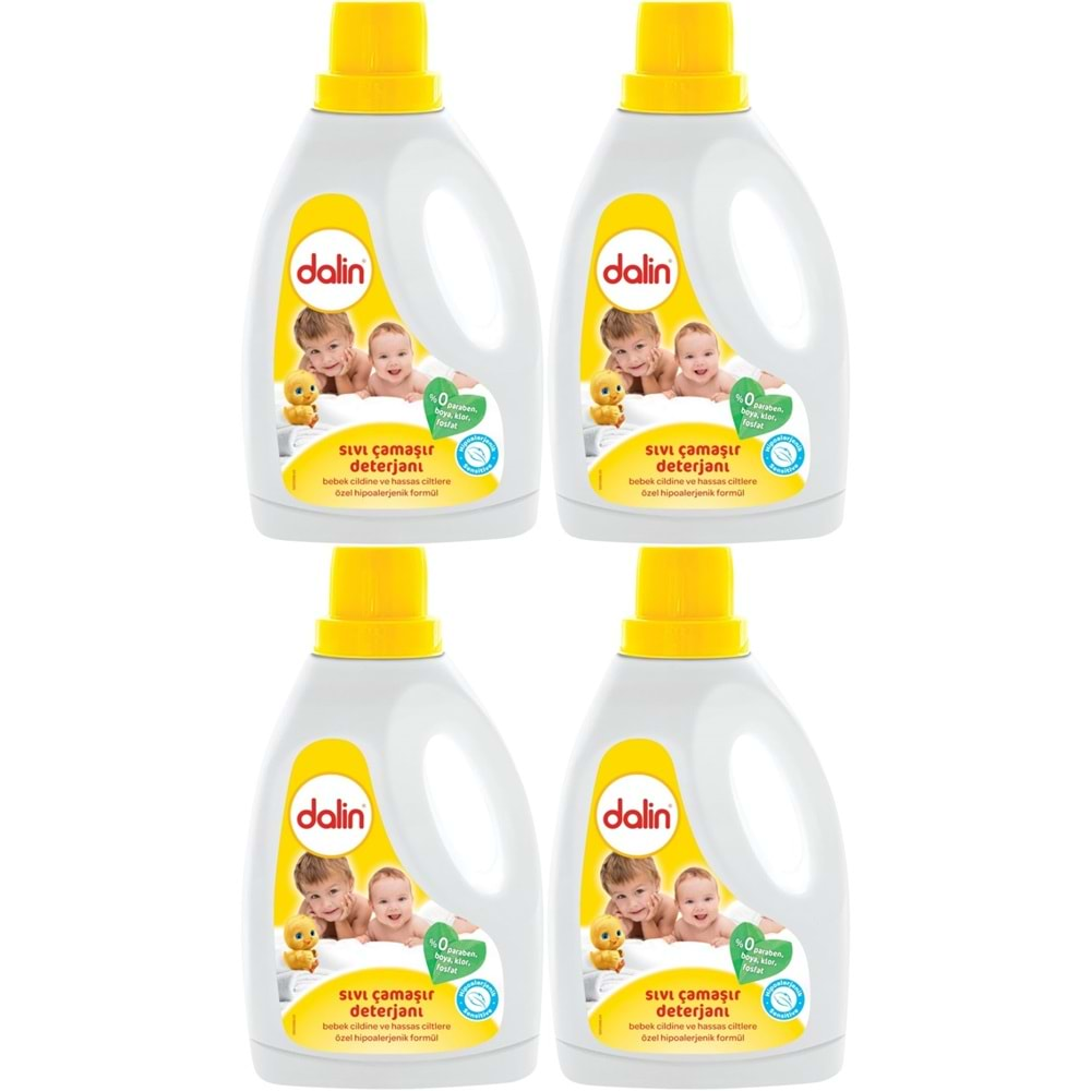 Dalin Çamaşır Deterjanı 1.5LT Klasik (Hassas ve Hipoalerjenik Formül) (4 Lü Set)