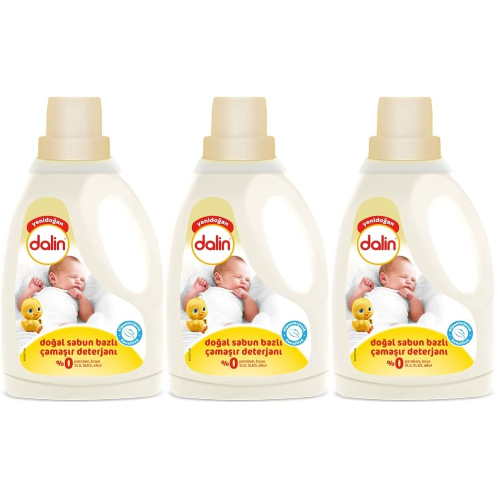 Dalin Çamaşır Deterjanı 1500ML Sensitive Sabun Kokulu (3 Lü Set)