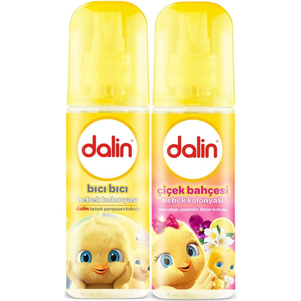 Dalin Bebek Kolonyası 150ML (Bıcı Bıcı Kokusu-Çiçek Bahçesi) Karma 2 Li Set