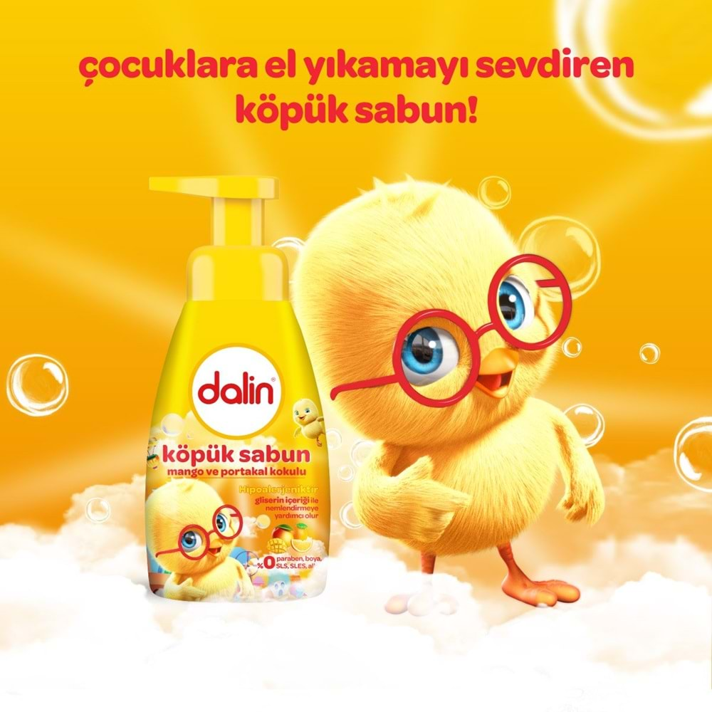 Dalin Köpük Sabun 200ML Mango ve Portakal Kokulu Çoçuklarınız İçin (3 Lü Set)