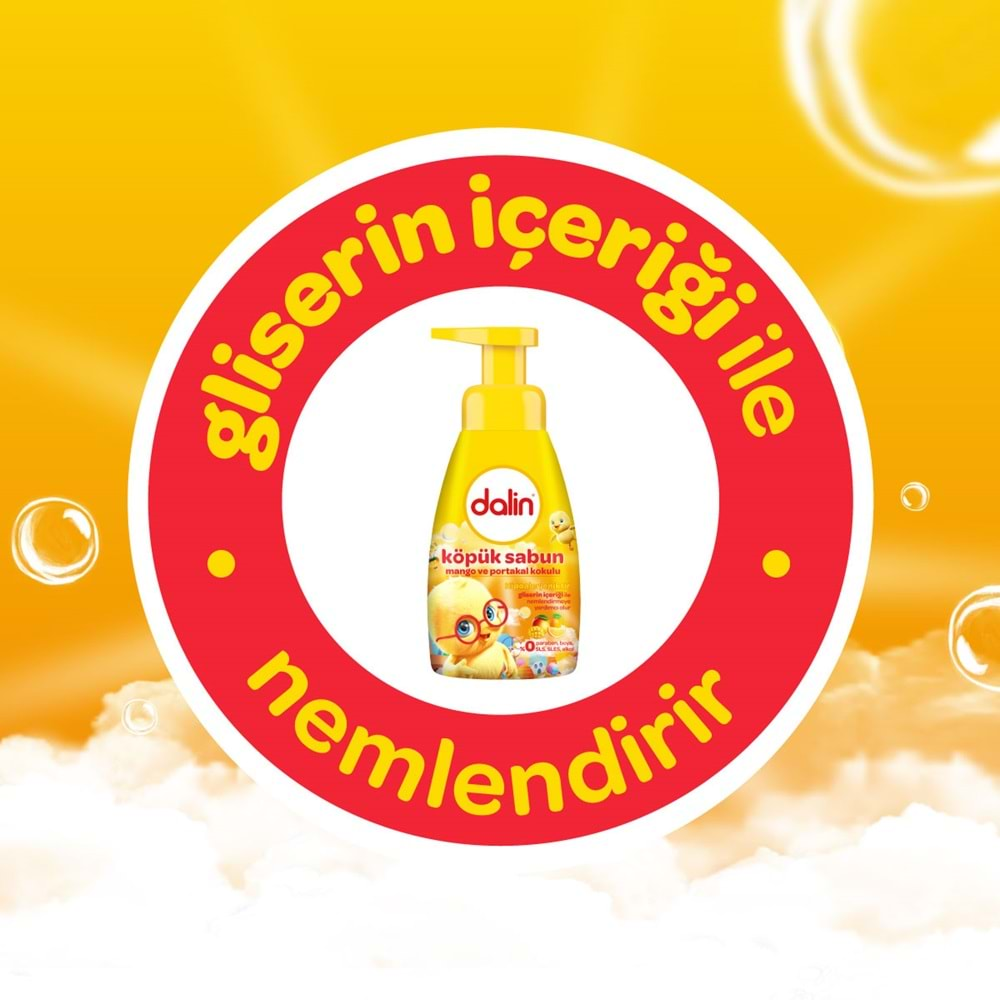 Dalin Köpük Sabun 200ML Mango ve Portakal Kokulu Çoçuklarınız İçin (3 Lü Set)