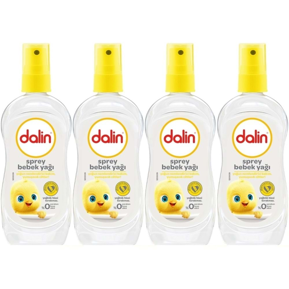 Dalin Bebek Yağı 200ML Klasik Sprey (4 Lü Set)