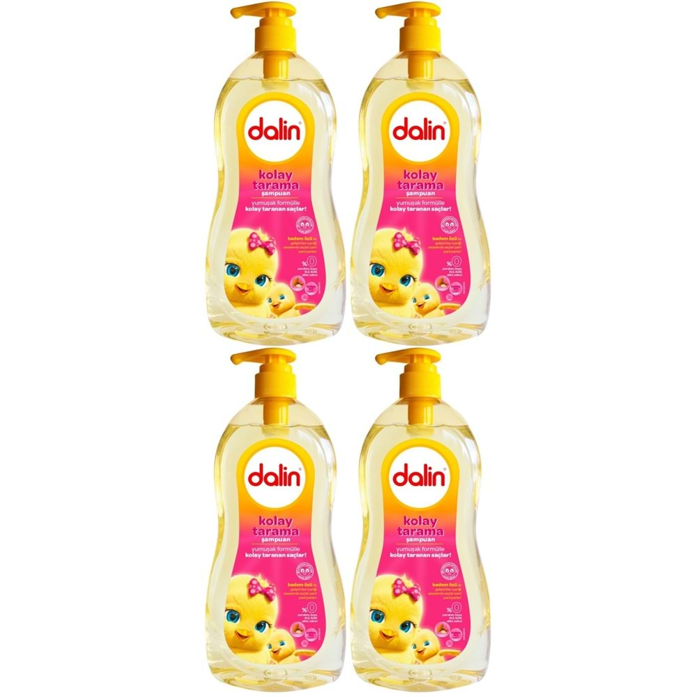 Dalin Bebek Şampuanı 700ML Kolay Tarama Badem Özlü Pompalı (4 Lü Set)