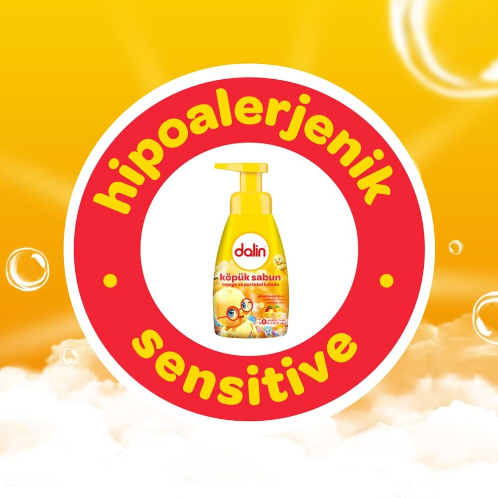 Dalin Köpük Sabun 200ML Mango ve Portakal Kokulu Çoçuklarınız İçin (12 Li Set)