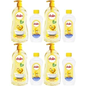 Dalin Bebek Şampuanı Klasik 700ML Pompalı + 100ML Bebek Yağı (Rahat ve Mutlu) (4 Lü Set)