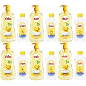 Dalin Bebek Şampuanı Klasik 700ML Pompalı + 100ML Bebek Yağı (Rahat ve Mutlu) (6 Lı Set)