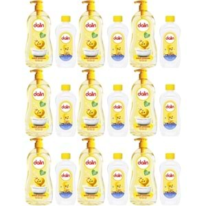 Dalin Bebek Şampuanı Klasik 700ML Pompalı + 100ML Bebek Yağı (Rahat ve Mutlu) (9 Lu Set)