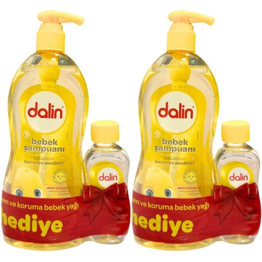 Dalin Bebek Şampuanı Klasik 700ML Pompalı + Bebek Yağı Hediye 100ML (Nem Koruma) (2 Li Set)