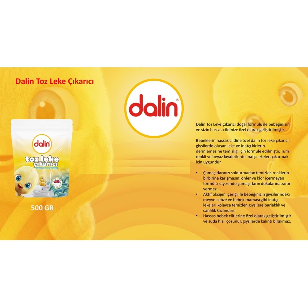 Dalin Toz Leke Çıkarıcı 500GR (Tüm Çamaşırlar / Elde ve Matik) (2 Li Set)