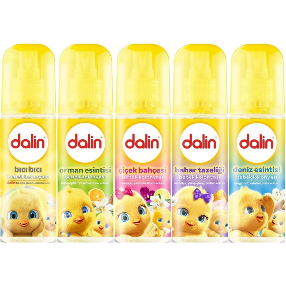 Dalin Bebek Kolonyası 150ML (Bıcı Bıcı-Orman-Çiçek-Bahar-Deniz) (Karma 5 Li Set)