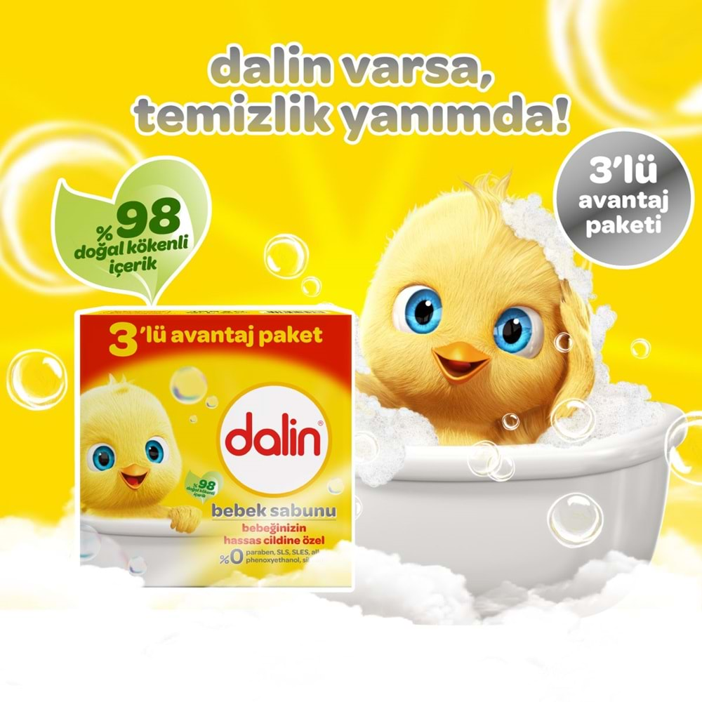 Dalin Bebek Sabunu 100GR (6 Lı Set) Hassas Ciltler İçin Kutu (2PK*3)