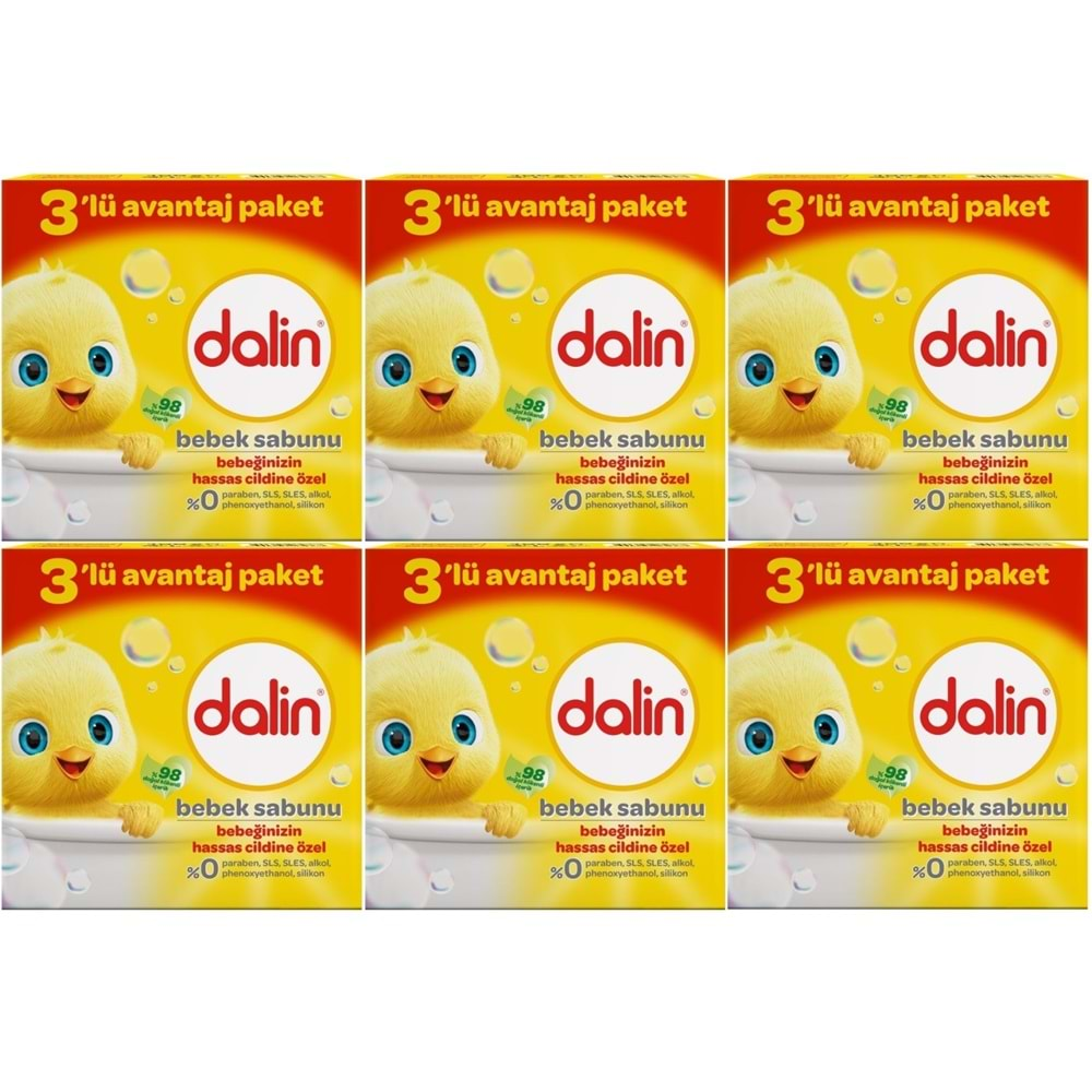 Dalin Bebek Sabunu 100GR (18 Li Set) Hassas Ciltler İçin Kutu (6PK*3)