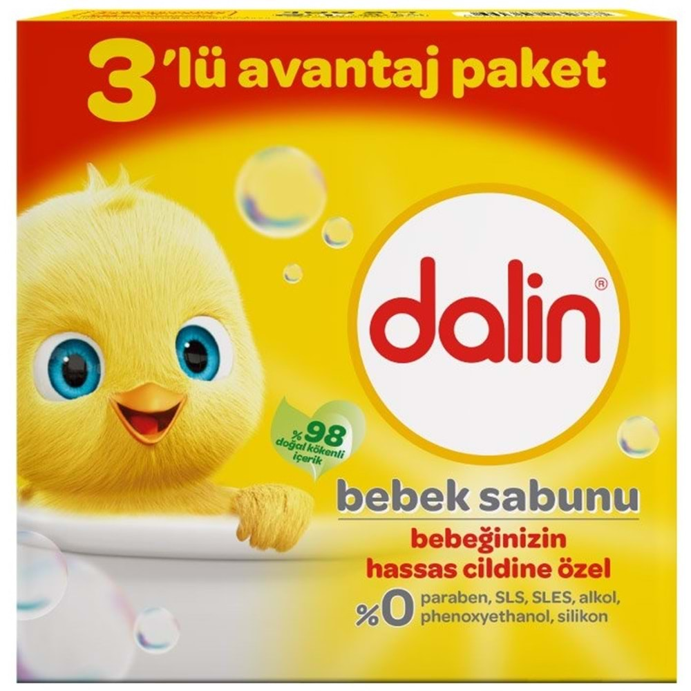 Dalin Bebek Sabunu 100GR (36 Lı Set) Hassas Ciltler İçin Kutu (12PK*3)