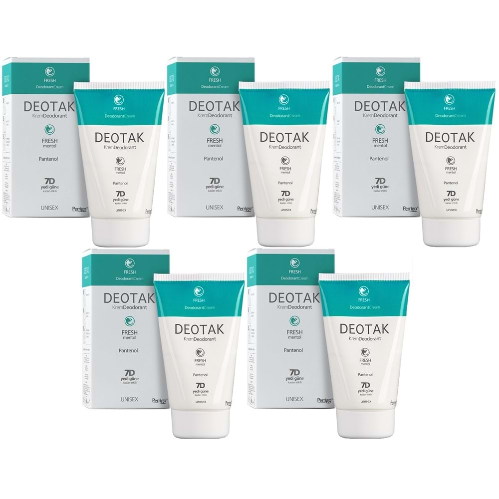 Deotak Krem Deodorant 35ML Fresh (Mentol) (5 Li Set)