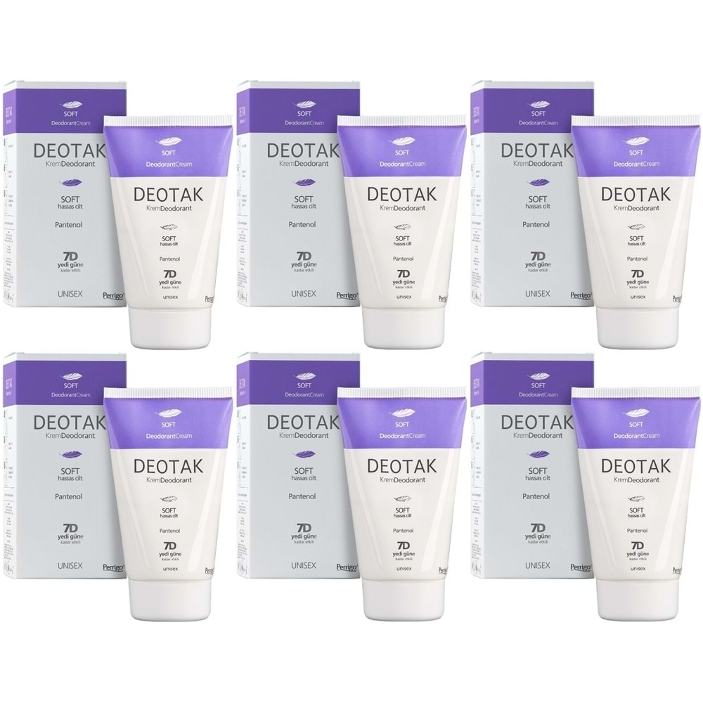 Deotak Krem Deodorant 35ML Soft (Hassas Cilt) (6 Lı Set)