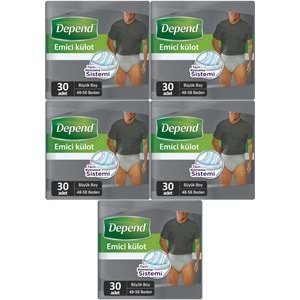 Depend Emici Külot Hasta Bezi Large - Büyük Erkek 150 Adet (5PK*30)