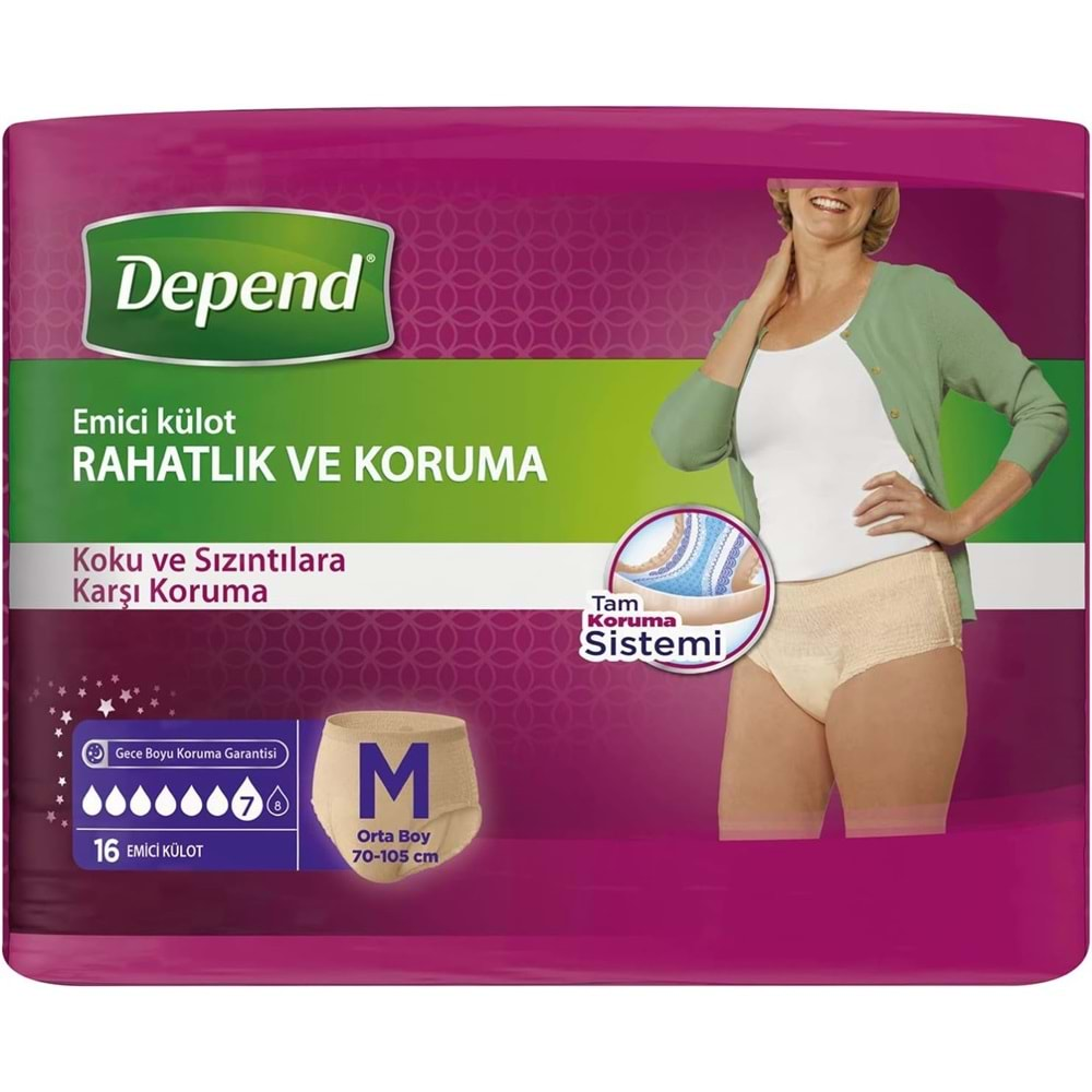 Depend Emici Külot Hasta Bezi Avantaj Pk Orta Kadın 32 Adet