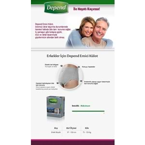 Depend Emici Külot Hasta Bezi Large - Büyük Erkek 40 Adet (4PK*10)