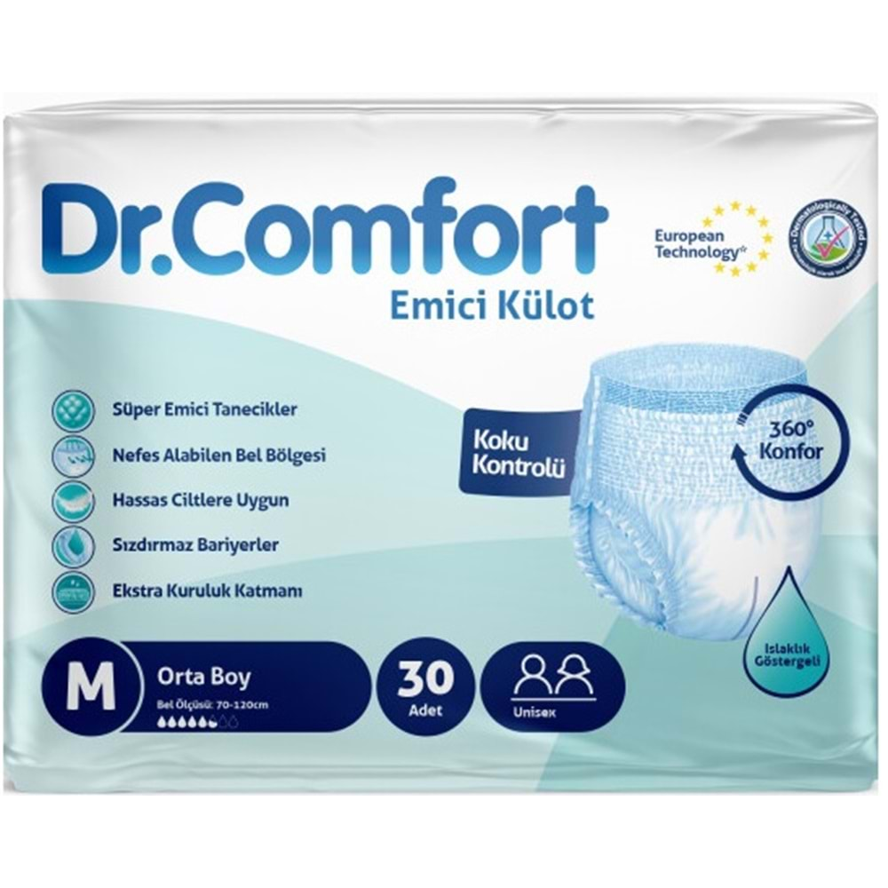 Dr.Comfort Hasta Bezi Yetişkin Emici Külot M-Orta 120 Adet (4Pk*30)