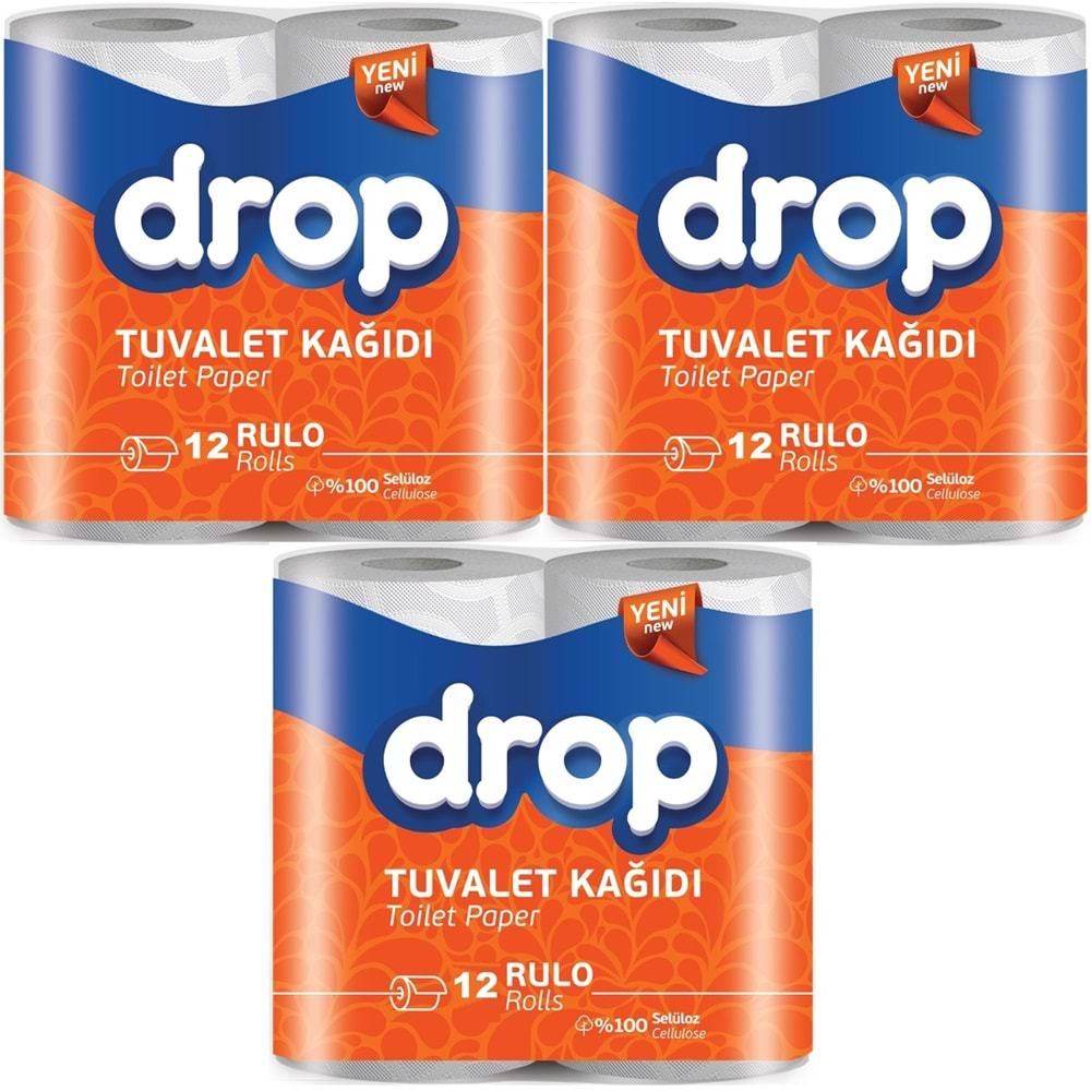 Drop Tuvalet Kağıdı Çift Katlı 36 Lı Paket (3PK*12)