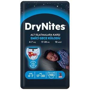 Drynites Emici Gece Külodu/Külot Bez Erkek 4-7 Yaş (17-30KG) Small 50 Adet (5PK*10) (Alt Islatmalara Karşı)