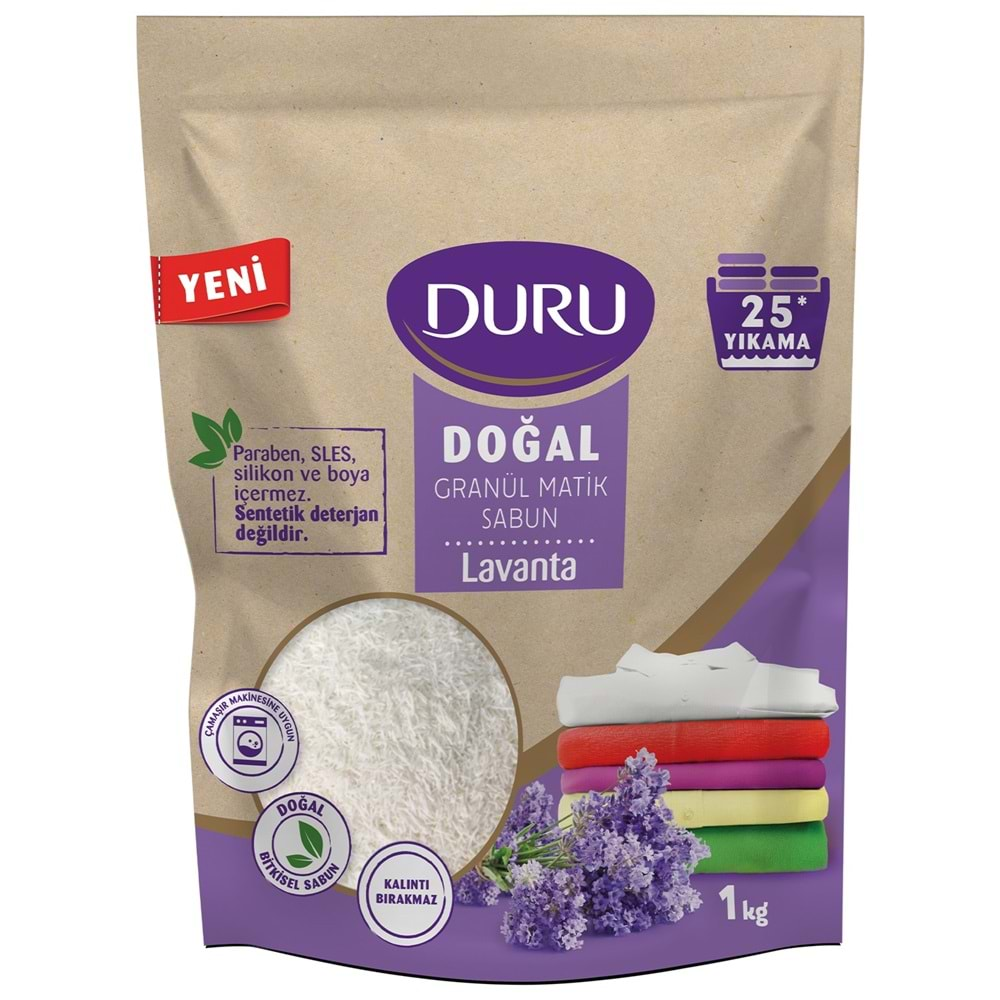 Duru Doğal Granül Matik SabunTozu Lavanta 2KG (2PK*1) (50 Yıkama)