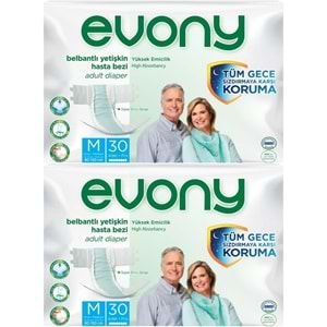 Evony Hasta Bezi Yetişkin Bel Bantlı Tekstil Yüzey M-Orta 60 Adet (2PK*30)