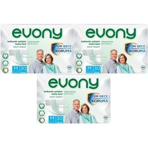 Evony Hasta Bezi Yetişkin Bel Bantlı Tekstil Yüzey M-Orta 90 Adet (3PK*30)