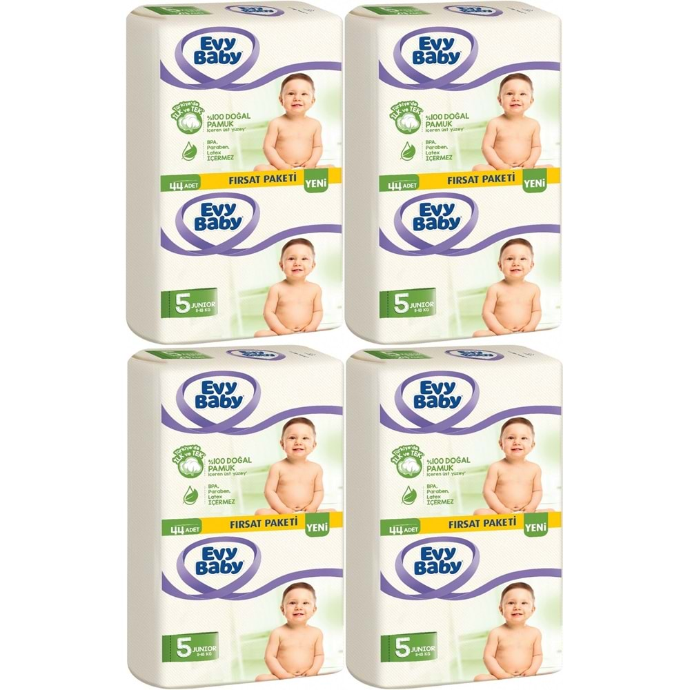 Evy Baby Bebek Bezi Beden:5 (11-18KG) Junior 176 Adet Avantaj Fırsat Pk