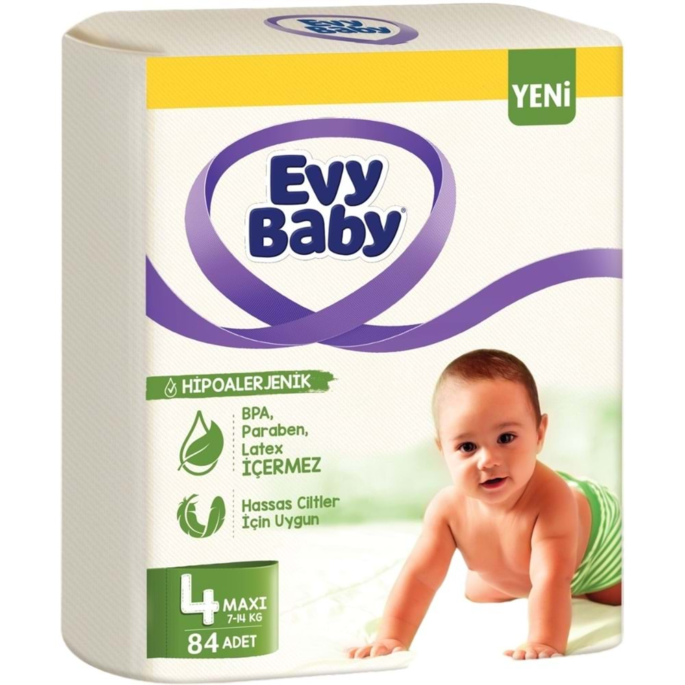 Evy Baby Bebek Bezi Beden:4 (7-14KG) Maxi 168 Adet Ekonomik Süper Fırsat Pk