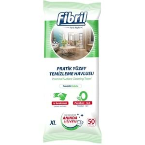 Fibril Yüzey Temizlik Havlusu 50 Yaprak XL Temizlik Kokulu 2 Li Set 100 Yaprak Plastik Kapaklı