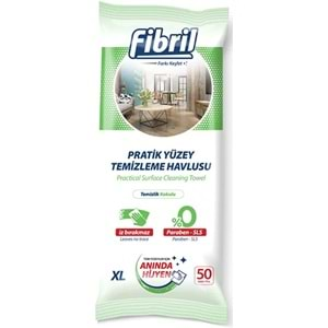 Fibril Yüzey Temizlik Havlusu 50 Yaprak XL Temizlik Kokulu 3 Lü Set 150 Yaprak Plastik Kapaklı