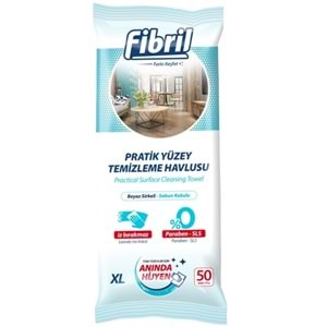 Fibril Yüzey Temizlik Havlusu 50 Yaprak XL Karma 6 Lı Set Beyaz Sirke-Sabun-Temizlik Kokulu 300 Yp