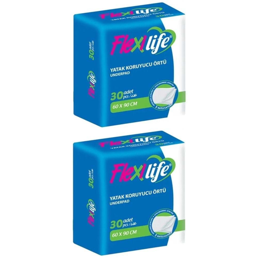 Flexi Life Hasta Alt Açma Yatak Koruyucu Örtü 60*90 Cm Klasik 60 Adet (2Pk*30)