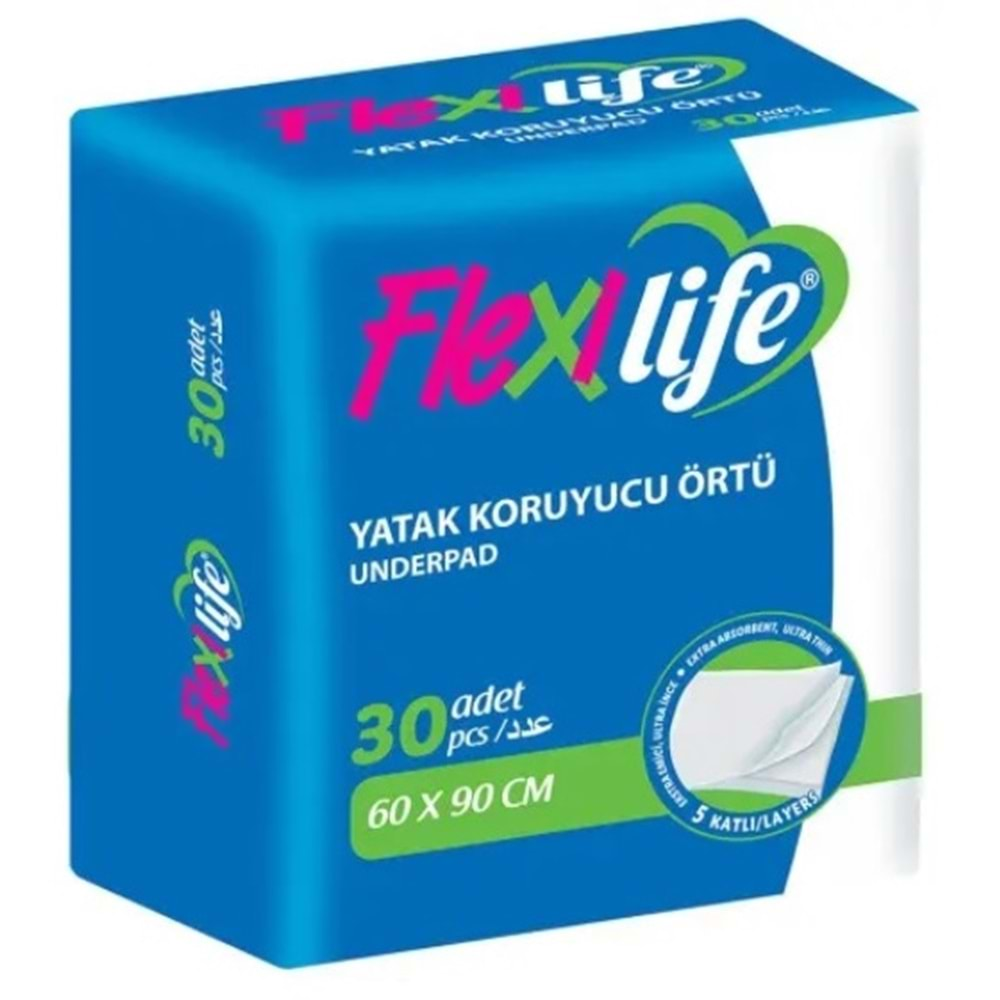 Flexi Life Hasta Alt Açma Yatak Koruyucu Örtü 60*90 Cm Klasik 120 Adet (4Pk*30)