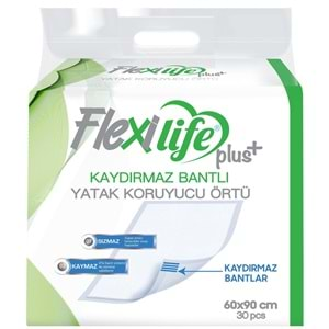 Flexi Life Yetişkin Hasta Bezi Bel Bantlı Tekstil Yüzeyli Orta 30 Adet + Yatak Koruyucu Örtü 30 Adet