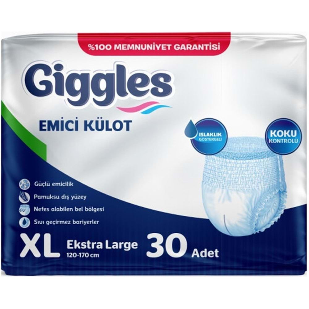 Giggles Hasta Bezi Yetişkin Emici Külot Ekstra Büyük (XL) 180 Adet (6Pk*30)