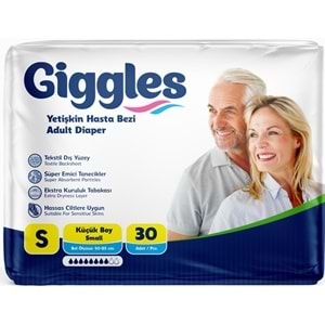 Giggles Hasta Bezi Yetişkin Bel Bantlı Tekstil Yüzey Küçük - Small (S) 60 Adet (2PK*30)