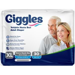 Giggles Hasta Bezi Yetişkin Bel Bantlı Tekstil Yüzey Ekstra Büyük (XL) 60 Adet (2PK*30)