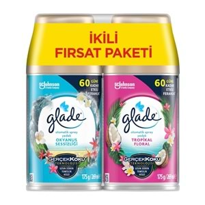 Glade Oda Kokusu Otomatik Sprey Yedek 269ML (4 Lü Set) Okyanus Sessizliği ve Tropikal Floral (2PK*2)