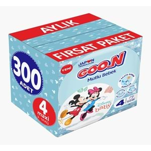 Goon Mutlu Bebek Bebek Bezi Beden:4 (9-14Kg) Maxi 300 Adet Aylık Fırsat Pk