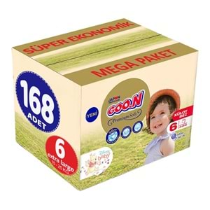 Goon Premium Soft Külot Bebek Bezi Beden:6 (15-25Kg) Extra Large 168 Adet Süper Ekonomik Mega Pk