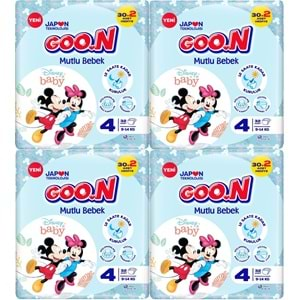 Goon Mutlu Bebek Bebek Bezi Beden:4 (9-14Kg) Maxi 128 Adet Jumbo Aylık Pk