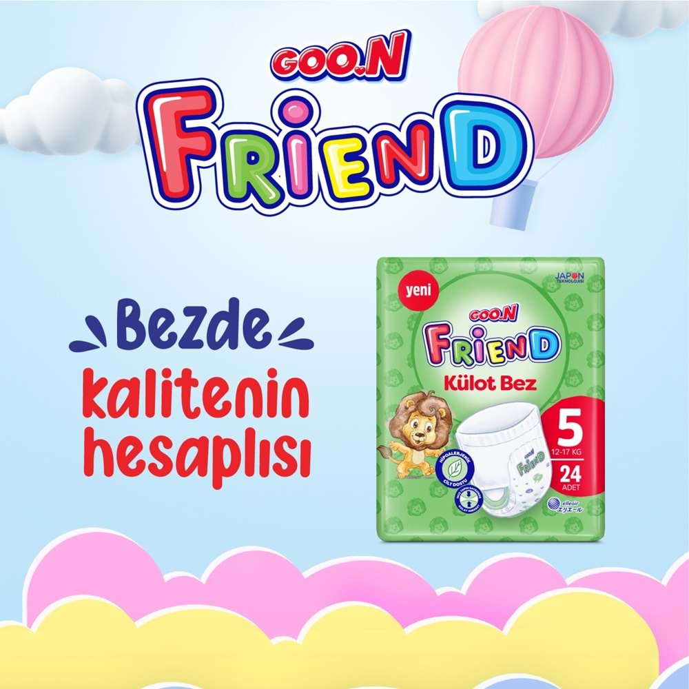 Goon Friend Külot Bebek Bezi Beden:5 (12-17KG) Junior 144 Adet Ekonomik Fırsat Pk