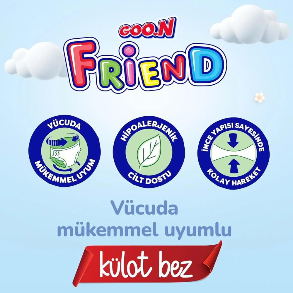 Goon Friend Külot Bebek Bezi Beden:5 (12-17KG) Junior 216 Adet Aylık Fırsat Pk