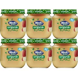 Hero Baby Kavanoz Maması 120GR Organik Elmalı (6 Lı Set)