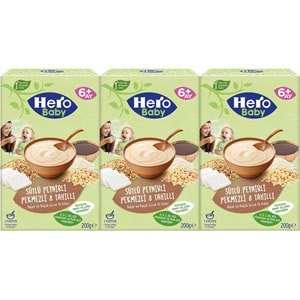 Hero Baby Kaşık Maması 200GR Sütlü Peynirli Pekmezli 8 Tahıllı 3 Lü Set