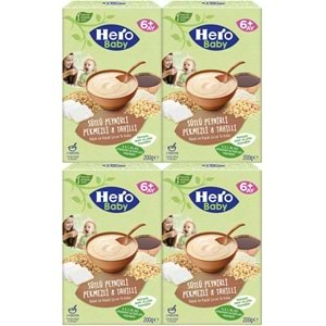 Hero Baby Kaşık Maması 200GR Sütlü Peynirli Pekmezli 8 Tahıllı 4 Lü Set