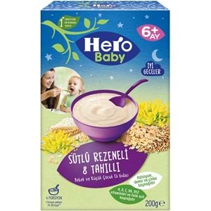 Hero Baby Kaşık Maması 200GR Gece Sütlü Rezeneli 8 Tahıllı 5 Li Set